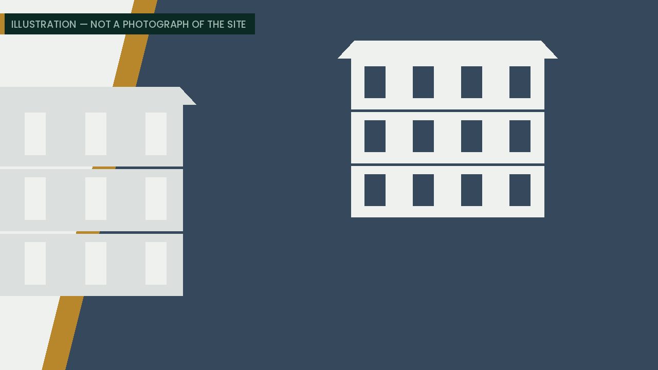 The site before work began — Extension of the assembly administration block